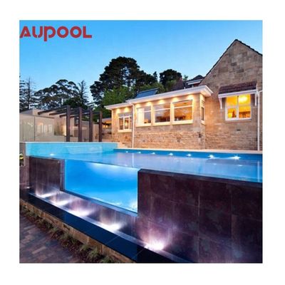Акрильный бассейн AUPOOL Садовый двор Бесконечный длинный бассейн с крышкой и обогревом