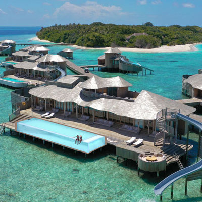 Прозрачный модульный бассейн из стекловолокна для виллы Trendy Island Resort