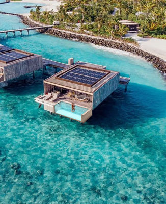 Прозрачный модульный бассейн из стекловолокна для виллы Trendy Island Resort