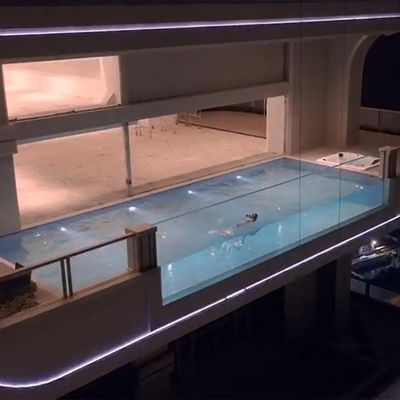 Соленый бассейн Прозрачный толстый контейнер Спа Плексигласовая панель Бесконечный акриловый бассейн